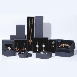 Gift Wrap Kartonnen Sieraden Dozen Set Geschenken Huidige opslag Display voor Kettingen Armbanden Oorbellen Ringen Ketting Vierkante Rechthoek