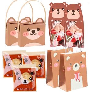 Bolsas de dulces de oso de envoltura de regalos lindos cajas de regalos para niños felices cumpleaños s bricol