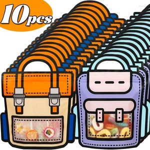 Enveloppe cadeau dessin animé Sac écolière Forme Cookie Candage Snack Snack Plastique Bagues d'emballage Placin