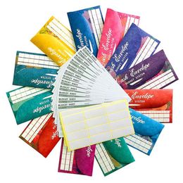 Emballage cadeau enveloppes de trésorerie système budgétaire déchirer étanche avec 12 couleurs pour économiser de l'argent feuilles de suivi des dépenses cadeau