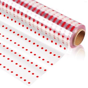 Gift Wrap Cellofaan Helder Papier Wikkelen Rol Transparante Mand Dot Verpakking Polka Bloem Wrapper Rode Netto Geschenken Manden Garen