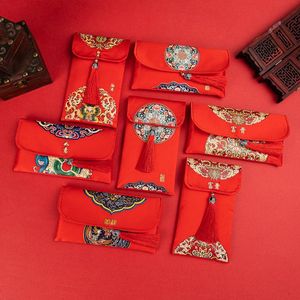 Geschenkwikkeling Chinese stijl Borduurwerk Rode ENVELOPE BROCADE Doek Lucky Money Bag Tas Turnet PacketGift