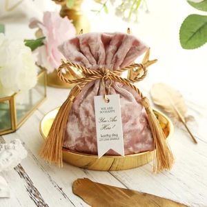 Enveloppe cadeau de style chinois Velvet Tissu de mariage sac de bonbons