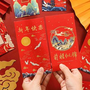 Emballage cadeau année chinoise rouge enveloppe sac sceau chanceux fête du printemps 10 pièces mode étanche et réutilisable RedGift