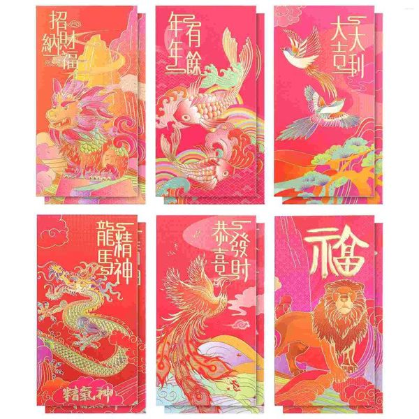 Enveloppe cadeau chinois Année Red enveloppes Pockets Lucky Money Sacs Cartoon Hong Bao
