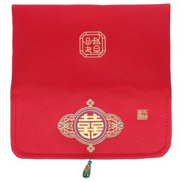 Enveloppe cadeau chinois Année Red enveloppes de mariage Tissu de mariage en espèces Coin Money Wallet Supplies Style