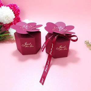 Emballage cadeau chocolat pétale Carton Rose boîte en papier carte de mariage décoration emballage fournitures de fête