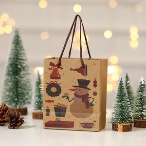 Papel de regalo Bolsa de Navidad Bolso pequeño de Papá Noel Exquisito Papel de cuero de vaca Envoltura floral para niños