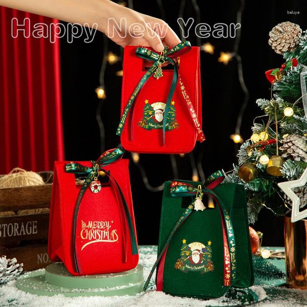 Emballage cadeau Sac de Noël Flocon de neige Portable Faveur Boîte à bonbons Père Noël Emballage alimentaire Année Fournitures de fête