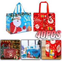 Emballage cadeau Sacs de Noël Santa Elk Flocon de neige Sac fourre-tout pour enfants épaissi non tissé décoration imperméable 231205
