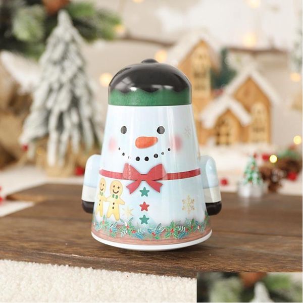 Cadeau Wrap Boîte de Noël Décoration Petit Père Noël Tumbler Tin Bonbons Cookie Enfants Cadeaux Mignons Articles de Stockage Drop Livraison Dhpdy