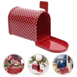 Geschenkwikkel Kerstdoos Mailbox Tin Tins Cookie Opslag Metalen Tinplate Santa Candy Boxes Lege Jar Container IronPost