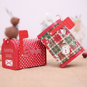Emballage cadeau Boîte de Noël Santa Claus Candy Boîte aux lettres Décorations pour enfants Ornements de Noël Stockage de fer 221128