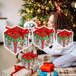 Emballage cadeau Boîte de Noël Décorations de trois pièces Arrangement de scène Décoration Emballage Papier d'emballage de flocon de neige
