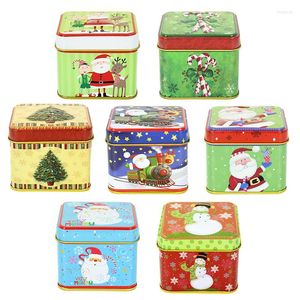 Geschenkwikkel Kerstmis Candy Box Jar Metal Tinplate Packaging Year Decoratie Navidad Xmas Party Gunsten IJzeren sieraden Opslag