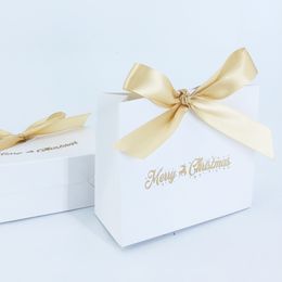 Geschenkwikkel Kerstmis Candy Boxes Cookies Paper cadeauzakken Merry Christmas Gift Xmas Goody Box Party Gunsten Wikkel Holiday Gifts Decoratie 230306