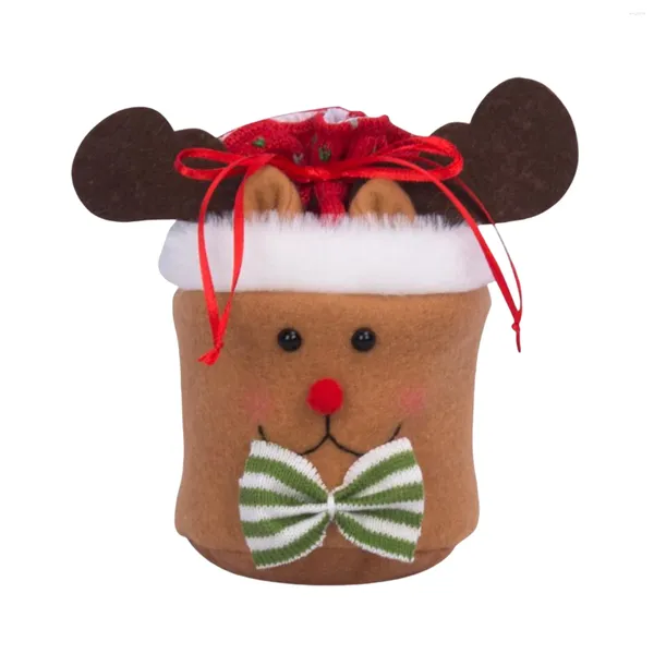 Emballage cadeau Sacs de remplissage de Noël pour les faveurs Conteneur de Noël avec cordon sans poignées Cadeaux de fête pour enfants