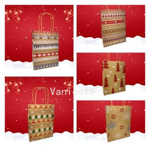 Emballage cadeau Sac cadeau de Noël Emballage de fête Décorations de Noël Sac en papier kraft 5 style T2I52403