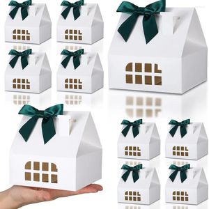 Regalos Cajas en forma de casa de Navidad con caja de caramelo de papel de arco Trata de postres Cookie