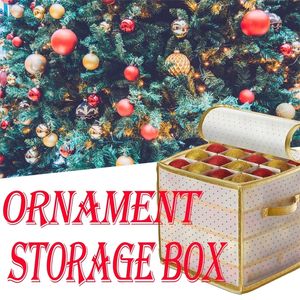 Gift Wrap Christmas Ornement Boîte de rangement Organisateur 64 Baubles de Noël Decoration Tree Decoration Boîte de rangement Conteneur de diviseur Poignée # T2G 220908