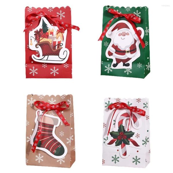 Emballage cadeau Sac d'emballage de Noël Sacs de faveur de fête de bande dessinée Favorise les boîtes de bonbons 22x12x8cm Mini Gris Paquet de fournitures de fête / Mariage