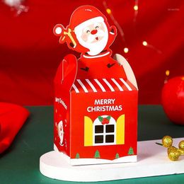 Emballage cadeau Boîtes d'emballage de Noël Année Bonbons Papier d'emballage Boîte de bonbons Boîte de bonbons Organisateur de noix de biscuit Square Fold Conteneur de stockage