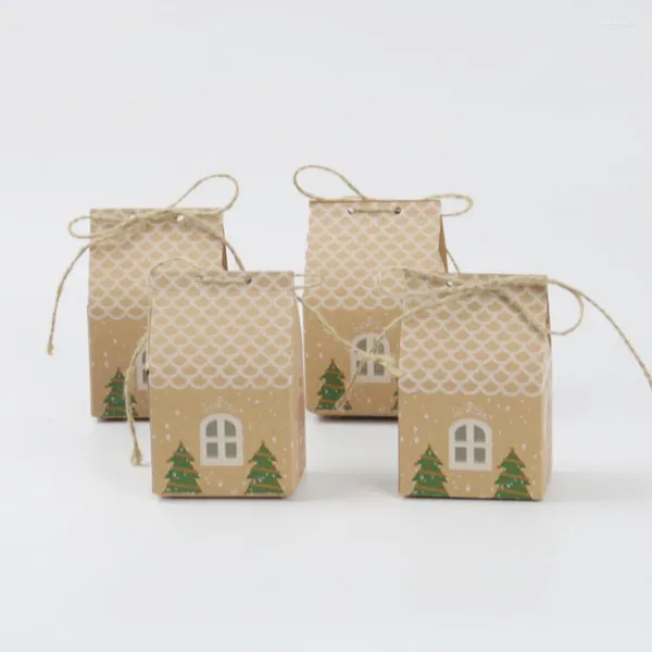 Enveloppe cadeau Noël petite maison kraft en papier de mariage boîte à bonbons d'anniversaire Boîtes d'emballage de fête de fête décorations 2024