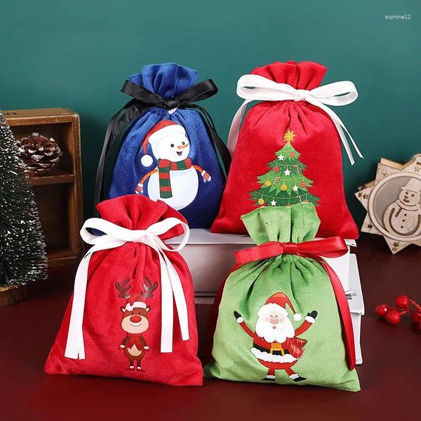 Enveloppe cadeau Christmas Snowman Santa Claus sac Boy Girl Party Pocket Pocket Pocket Perfusting Greeting Present Candy Stocking Supermarket