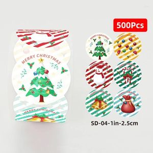 Gift Wrap Christmas Stickers Roll 500pcs Merry for Cards Présent les enveloppes de sceau décoratifs Tags