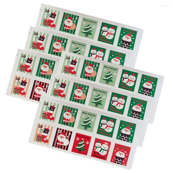 Emballage cadeau Autocollants de Noël Stickerxmas Enveloppe Fête Enfants Scellement Jeux de Cuisson Joyeux Bonhomme de Neige Activités en Vrac Nom Tag Artisanat