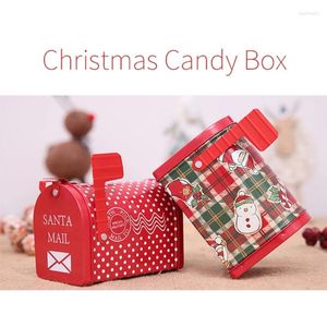 Geschenkwikkel Kerstmisbanken Candy Box Craft Iron Storage Boxes Organisator Tin Mailbox Xmas Ornament for Children Surprise
