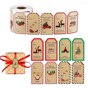 Emballage cadeau étiquettes de Noël autocollants 300 pièces gnomes sac joint rouleaux arbre inscriptible rouleau hiver