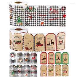 Geschenkwikkeling Kersttags Stickers 300 stks Sneeuwman Zelfaanval Naam Merry Card Label Rolls With Santa Claus Reindeer Easy