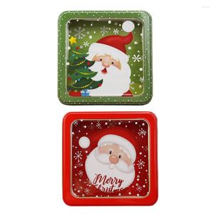 Emballage cadeau Boîtes de Noël Boîte Cookie Candy Gifttin Stockage Tinplatelids Boîtes de conteneurs vides Jar Metal Santa ContainersHoliday Treats