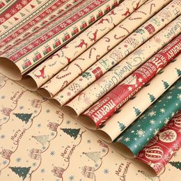 Geschenkwikkeling Kerstmis Wikkel Craft Paper Roll Diy Jaar Gunsten Party Present Decoration Handmade