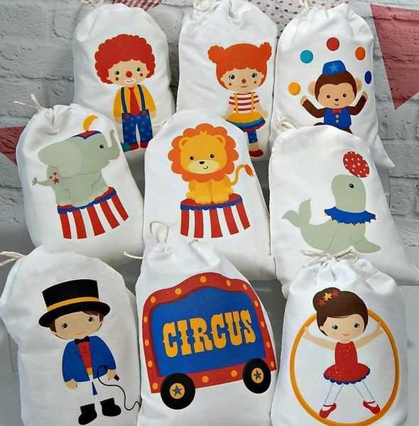 Emballage cadeau cirque fête d'anniversaire faveur sacs bonbons enfants fournitures amis cadeaux