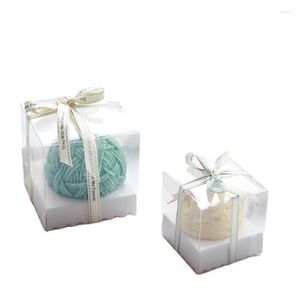 Emballage cadeau clair bougie acrylique boîte d'emballage carré Pvc faveur de mariage sac de bonbons plâtre résine artisanat conteneur