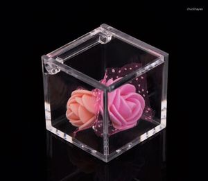 Emballage cadeau Boîte carrée en plastique transparent Boîtes de faveur de fête d'anniversaire de mariage Emballage transparent 4,5 cm / 6 cm SN1508