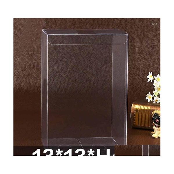 Emballage Cadeau Boîte En Pvc Transparent Gâteau D'emballage / Gifoy Bonbons De Mariage Logo Personnalisé Extra Transparent Étanche Surdimensionné 20 Pcs Drop Delivery Home Dh4Q2