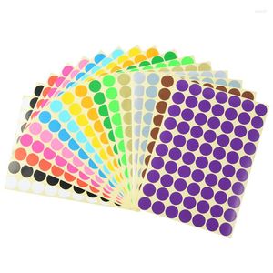 Geschenkomschakeling kleurgecodeerde ronde zelfklevende stickers Handgeschreven puntlabels productclassificatie label laser printerpapier