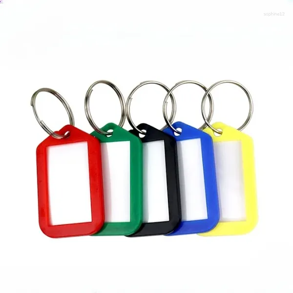 Emballage cadeau Couleur Keyplate Plastique avec anneau de fer Durable Étiquette de classification inscriptible Nom du cartable Liste Els Porte-clés Enseigne