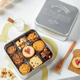 Geschenkwikkel Cookie Box Metal Candy Chocolate Biscuit Packaging Boxes met deksel DIY Baking Wedding Birthday Tin