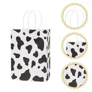 Emballage cadeau vache sac Goodie sacs ferme fête d'anniversaire fournitures faveurs papier poignées décorations