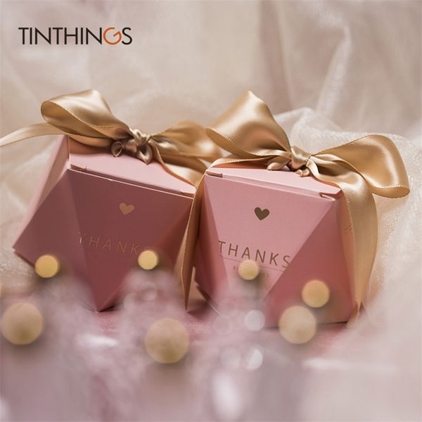 Cadeau Wrap Creative Candy Box Mariage Faveur Cadeau Emballage Ruban Chocolat Rose Sacs Baby Shower Festive Bridal Douche Fournitures 220906