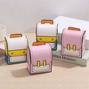 Geschenkwikkeling Creative Cartoon Backpack Box Kindergarten Kinder verjaardag met handverpakkingen Handgebracht Candy Boxes LT920