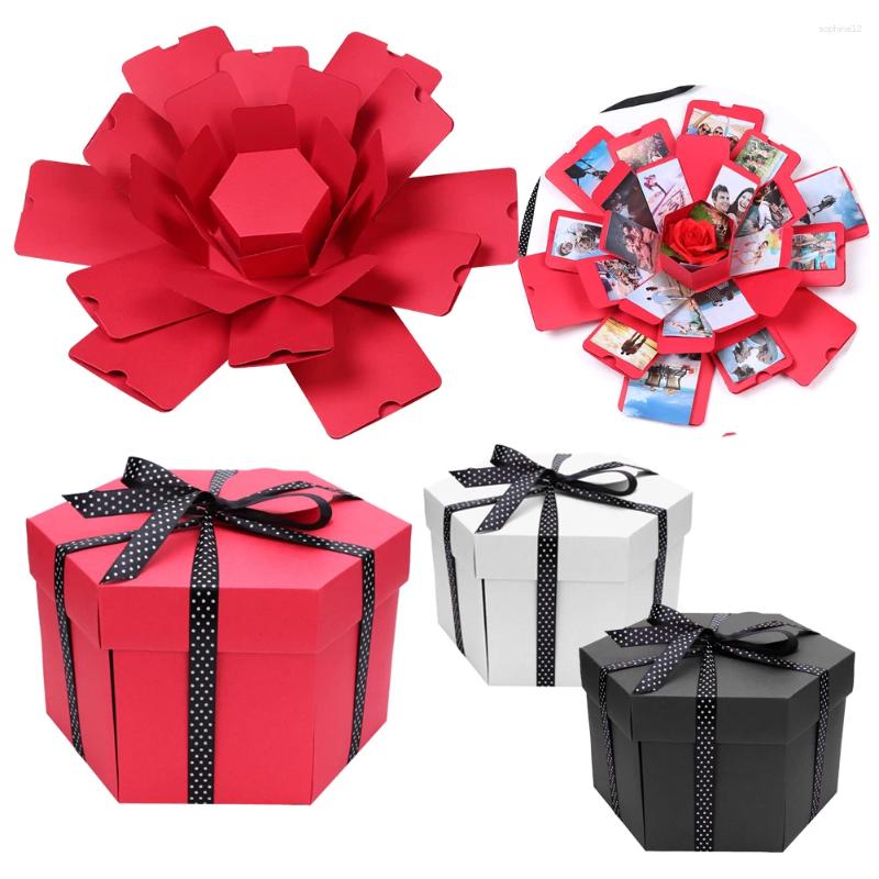 Embrulhar presente explosão criativa DIY PO Box Hexagonal Scrapbooking Bomb for Birthday Valentine Day Wedding Gifts