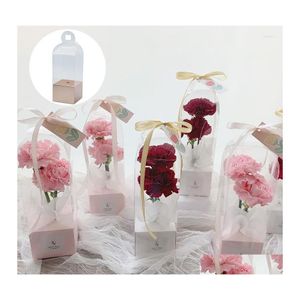 Geschenkwikkeling Creatieve bloemendoos Transparante rozenzakdozen Plastic cake verpakking Organisator Diy Wedding Drop Delivery Home Garden Fest DH1HF