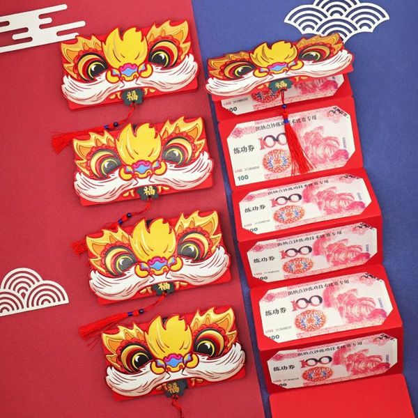 Envoltura de regalo Creativo plegable Sobre rojo Año del tigre Estilo de dibujos animados para niños Lucky Money Festival de primavera HongbaoGift