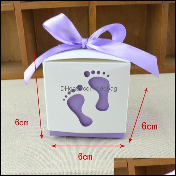 Emballage Cadeau Coffrets Cadeaux Créatifs Pour Bébé Fête Carré Papier De Mariage Doux Cas Évidé Conçu Empreinte Boîte De Bonbons Bonbonnière 0 Dhn7H