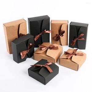 Emballage cadeau paquet créatif décoration 30 pièces bricolage avec ruban gâteau bonbons biscuits chocolat Kraft boîtes pour année mariage décor à la maison